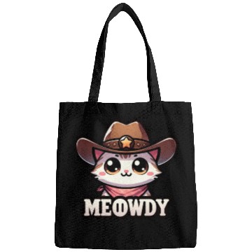Discover Cute Meowdy Cat Cowboy Pun Bags