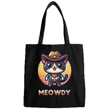 Discover Cute Meowdy Cat Cowboy Pun Bags