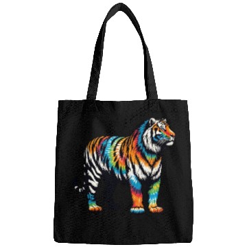 Discover Vibrant Tie Dye Tiger Artwork Bags