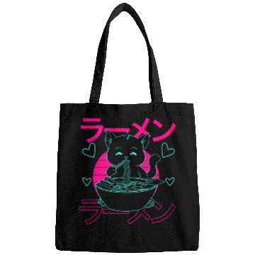Discover Aesthetic Anime Ramen Cat Retro Japanese Bags