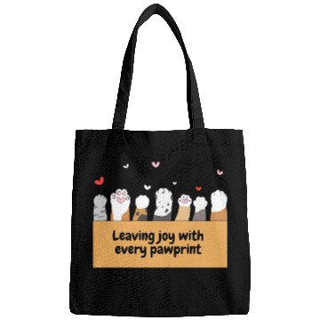 Discover Leaving joy with every pawprint - cat lover Bags