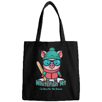 Discover Cute Pig Skiing Whitefish Mountain Bags