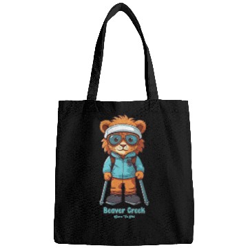 Discover Cute Lion Skiing Beaver Creek Bags