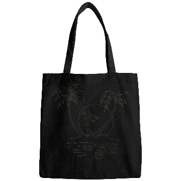 Discover Outline Beach scenery with palm trees Bags