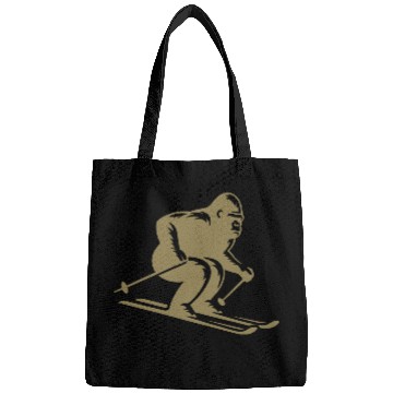 Discover Monkey Gorilla Chimpanzee Ski Silhouette Design Bags