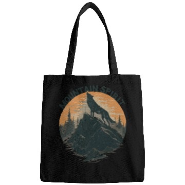 Discover Mountain Majesty Wolf Howling on the Peak Bags