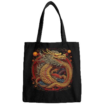 Discover Chinese dragon. Dragon in a circle. Bags