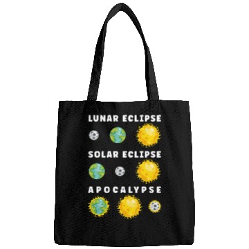 Discover Funny Lunar Solar Eclipse Apocalypse Astronomy Bags