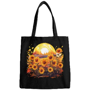 Discover Sunflower Bloom Floral Summer Nature for a Bags