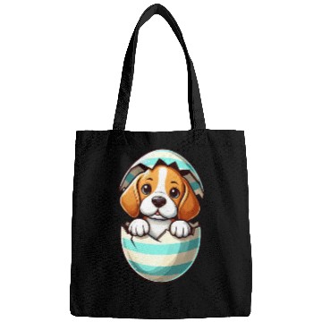Discover Colorful Beagle Dog Easter Egg Hatching Design Bags