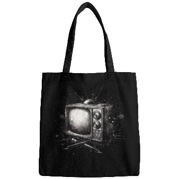 Discover VINTAGE RETRO TV AMIDST INK SPLASH ARTWORK Bags