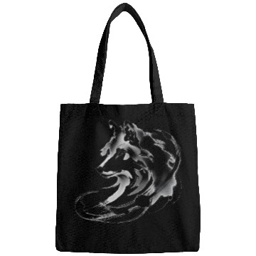 Discover Abstract Wolf Japanese Ink Art Bags