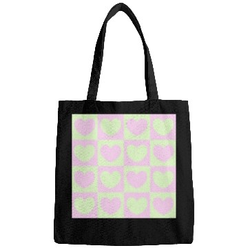 Discover Cute Heart pattern- pink and green color theme Bags
