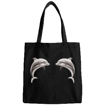 Discover Two dolphins facing each other Bags