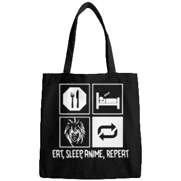 Discover Eat Sleep Anime Repeat Bags