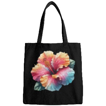 Discover Tropical Hibiscus flower Art illustration Bags