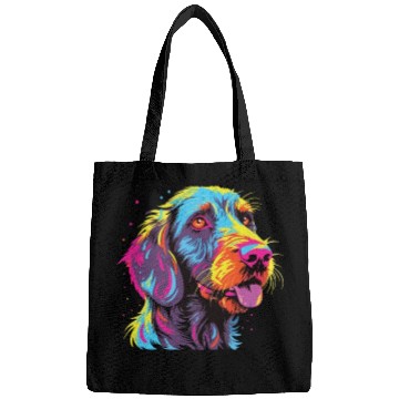 Discover Watercolor Colorful German Wirehaired Pointer Bags