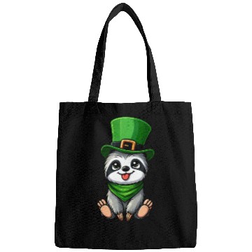 Discover St. Patrick's Day Sloth Clumsy Cute Cartoon Design Bags