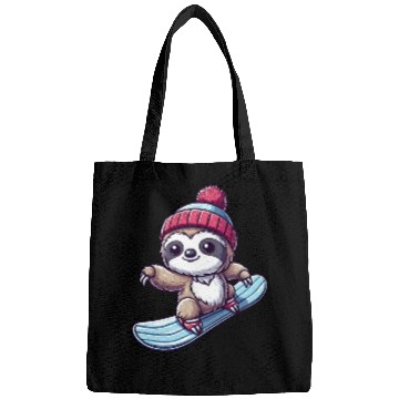 Discover Sloth Snowboarder Winter Sports Vacation Design Bags