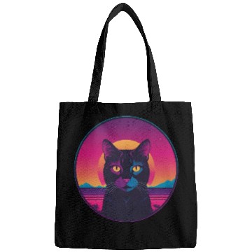 Discover Synthwave Black Cat Bags