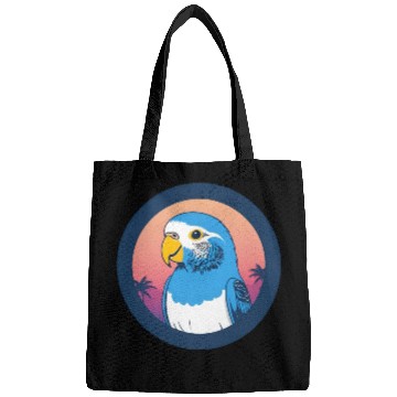 Discover Synthwave Blue Budgie 1 Bags