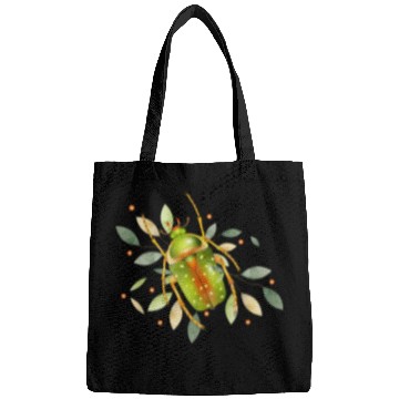 Discover Stephanorrhina guttata - green insect with leaves Bags