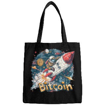 Discover Pi day 3.14 Crypto Bitcoin Rocket Astronaut To Bags