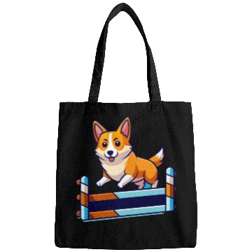 Discover Determined Corgi Agility Course Art Bags