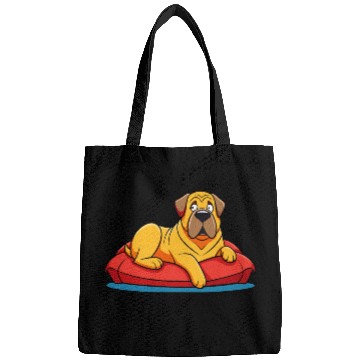 Discover Chilled Mastiff on Plush Cushion Bags