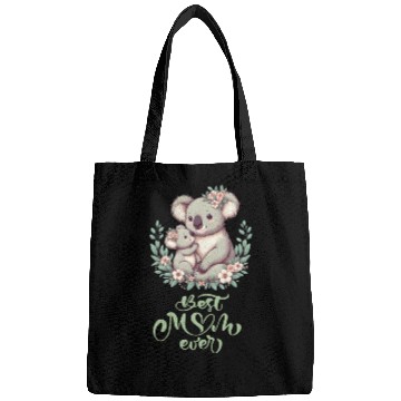 Discover Best Mom Ever Koala Embrace Floral Wreath Bags