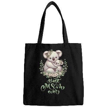 Discover Best Mom Ever Koala Embrace Floral Wreath Bags