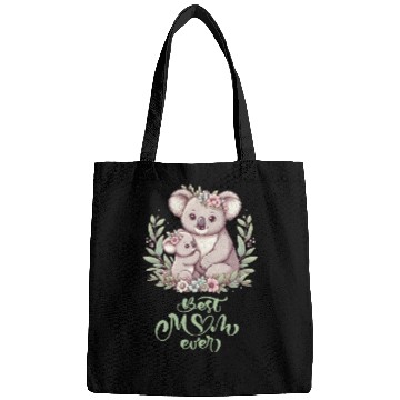 Discover Best Mom Ever Koala Embrace Floral Wreath Bags