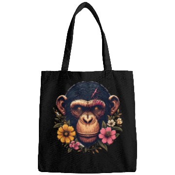 Discover Monkey Warrior Amidst Blooms Bags