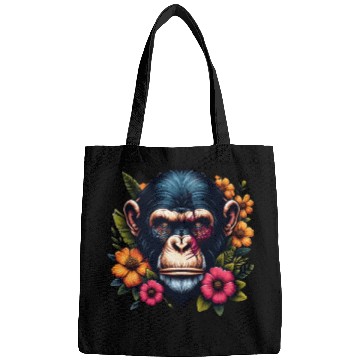 Discover Monkey Warrior Amidst Blooms Bags