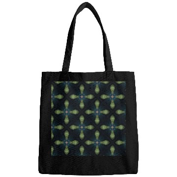 Discover green and blue cross pattern on black background Bags
