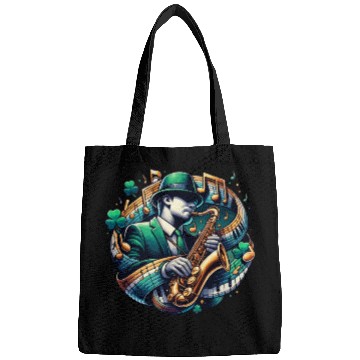 Discover saint patricks day saxophone jazz music Bags