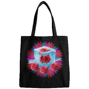 Discover red spring flowers inside crystallized ice Bags