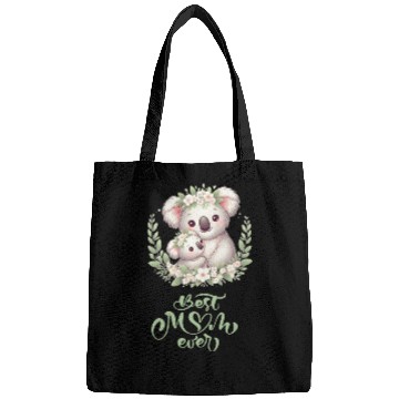 Discover Best Mom Ever Koala Embrace Floral Wreath Bags