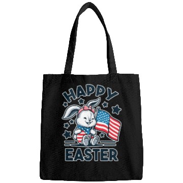 Discover Easter Bunny with American Flag - Happy Easter Bags