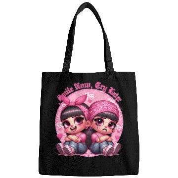 Discover Smile Now Cry Later Drama girls Chicano Art Bags