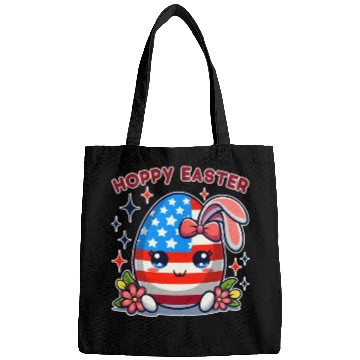 Discover Hoppy Easter - American Flag Easter Egg Bunny Ears Bags