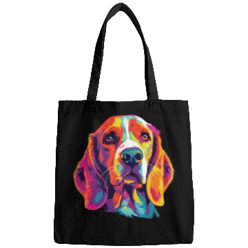 Discover Watercolor Colorful Beagle Harrier Bags