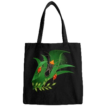 Discover Anisoscelis alipes leaf-footed bug and green leave Bags