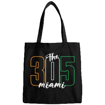 Discover Miami 305 Area Code - Typography Art Bags