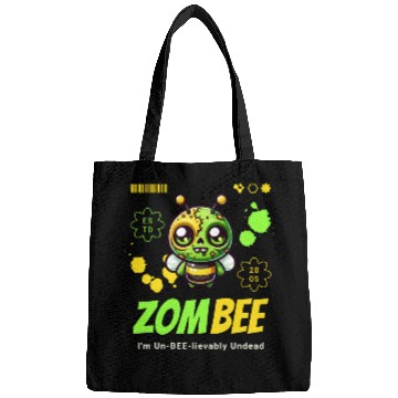 Discover [THAO store] - Funny Zombie Bee Cartoon Cute Quote Bags