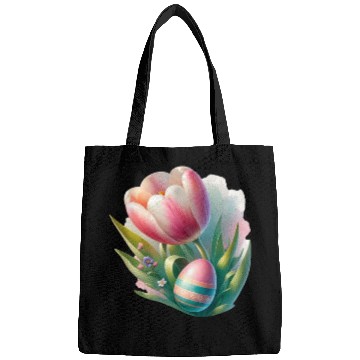 Discover Spring Colorful Tulip With Easter Egg Bags