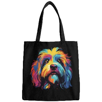 Discover Watercolor Colorful Tibetan Spaniel Bags