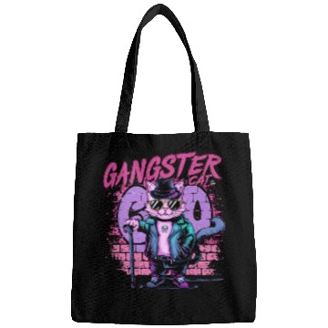 Discover gangster cat neon design Bags