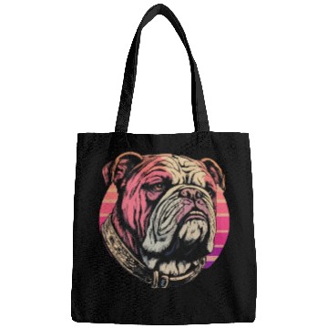 Discover Bulldog With Character Retro Graphic Bags