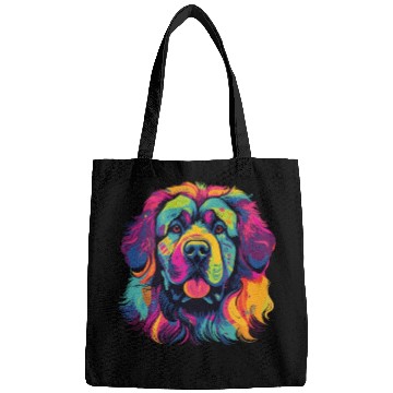 Discover Watercolor Colorful Tibetan Mastiff Bags